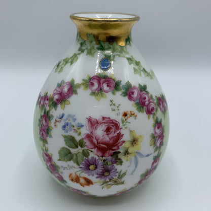 Antique Royal Bayreuth Petite Hand-painted Floral Vase /hg