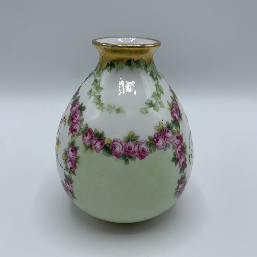 Antique Royal Bayreuth Petite Hand-painted Floral Vase /hg