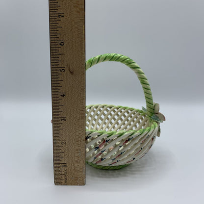 Vintage Porcelain Flower Basket, Made in Spain /hg