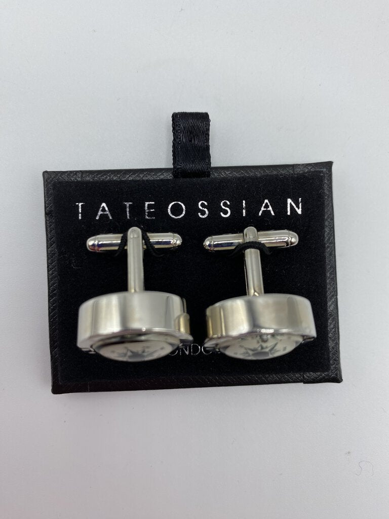 Tateossian Working Compass Silver Cufflinks London /ro