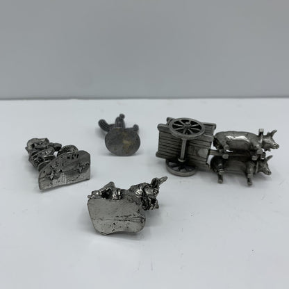 Vintage Western-Themed Pewter Miniatures, Lot of 4 /hg