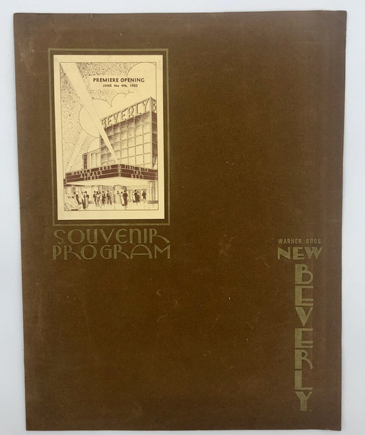 1935 Premier Opening The Beverly Theatre in Chicago Souvenir Program /b