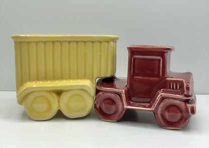 Vintage Shawnee Pottery Truck & Trailer Planter /b