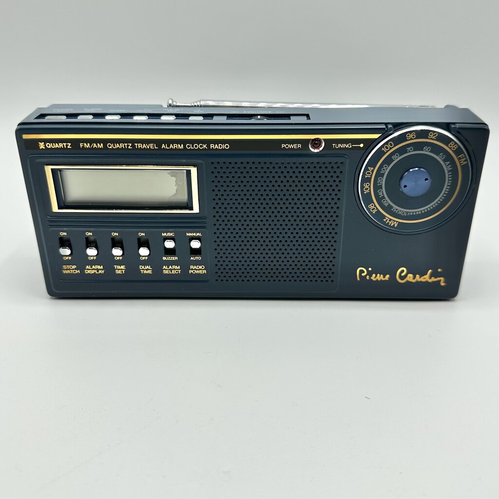 Vintage AM/FM LCD Travel Clock Radio Pierre Cardin Series 5 /cb