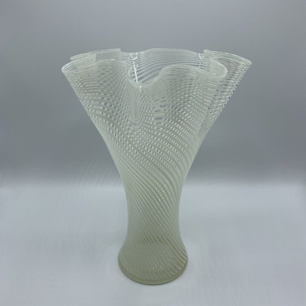 Mid-Century Fratelli Toso “A Canne” Murano Art Glass Vase /hg