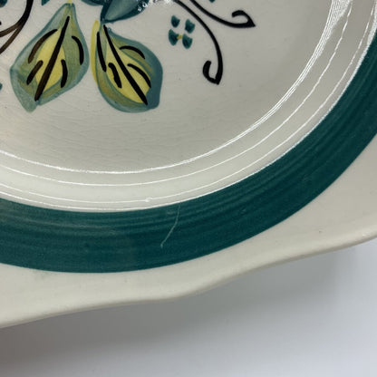 Vintage Blue Ridge Southern Potteries Inc.Teal Square Salad Plates Set of 4 /hg