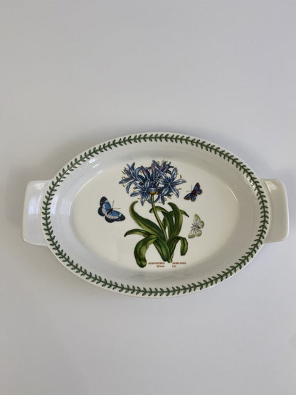 Portmeirion Botanic Garden 14 3/4” Handled Oval Platter African Lilly /rb