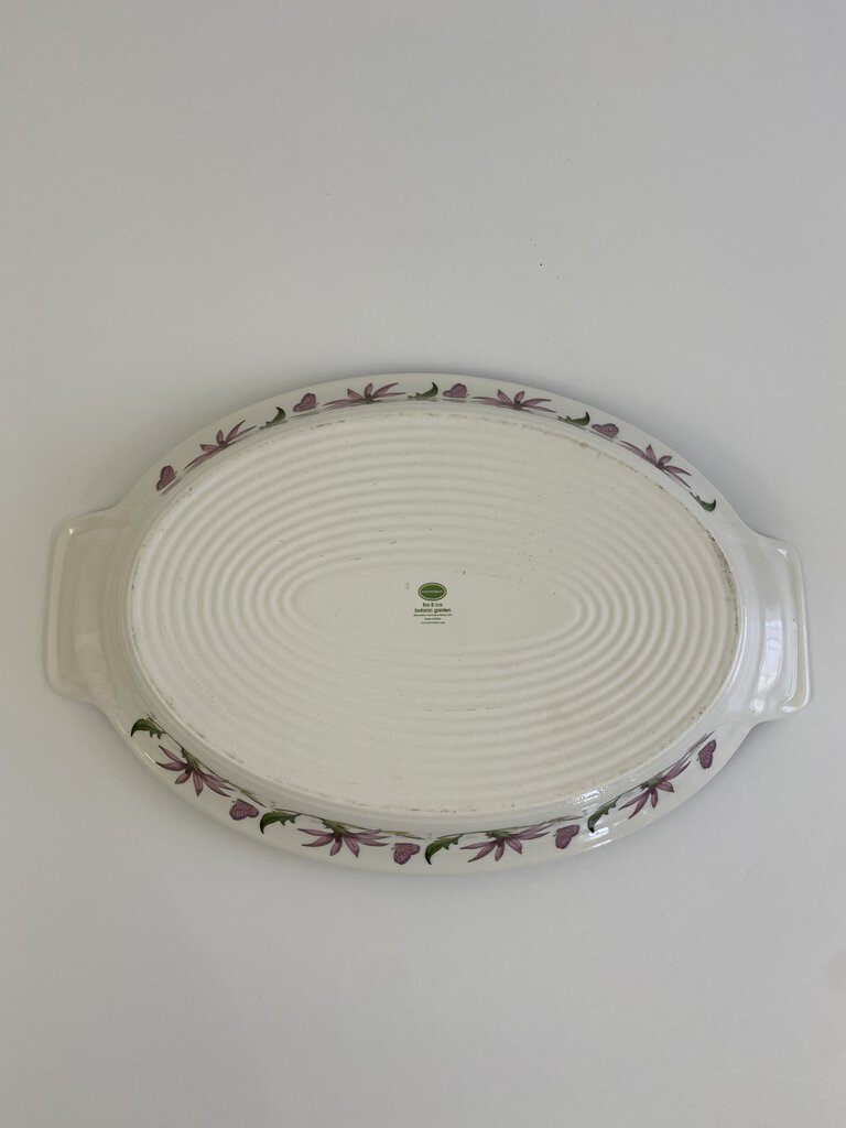 Portmeirion Botanic Garden 14 3/4” Handled Oval Platter African Lilly /rb