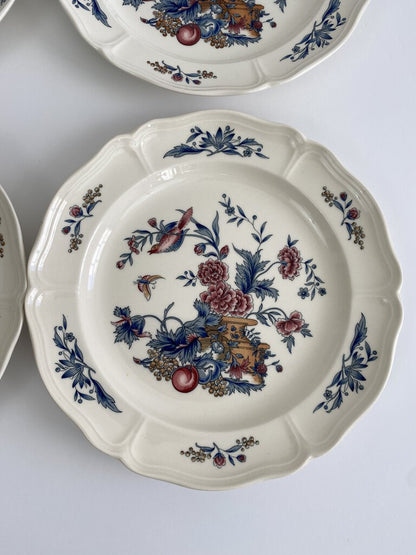 Wedgwood Williamsburg Potpourri NK510 pattern set of Four Dinner Plates /rb