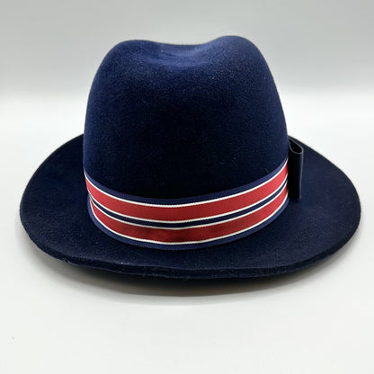 Vintage Geo. W. Bollman Kurt Jr. By Tom Hann Dark Blue Wool Fedora /cb