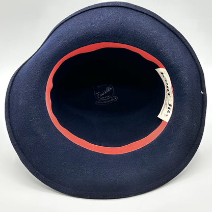 Vintage Geo. W. Bollman Kurt Jr. By Tom Hann Dark Blue Wool Fedora /cb