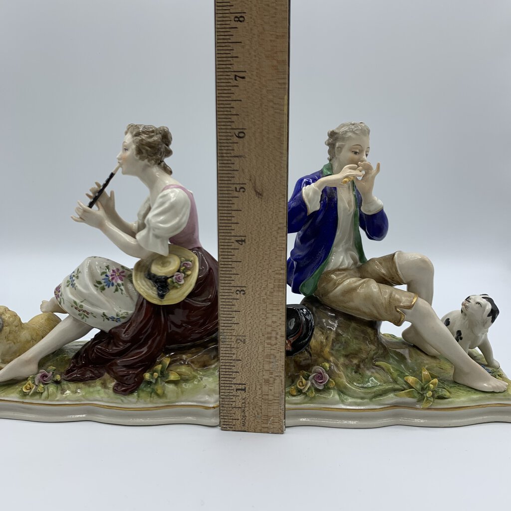 Pair of Vintage Franz Wittmer German Dresden Figurines /hg