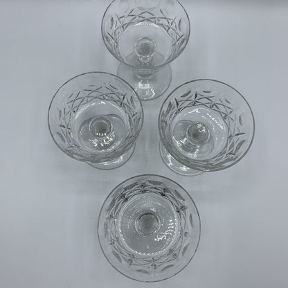 Vintage Rock Sharpe “Olive and Cross” Champagne Coupe Glasses Set of 4 /hg