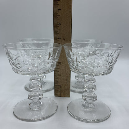 Vintage Rock Sharpe “Olive and Cross” Champagne Coupe Glasses Set of 4 /hg