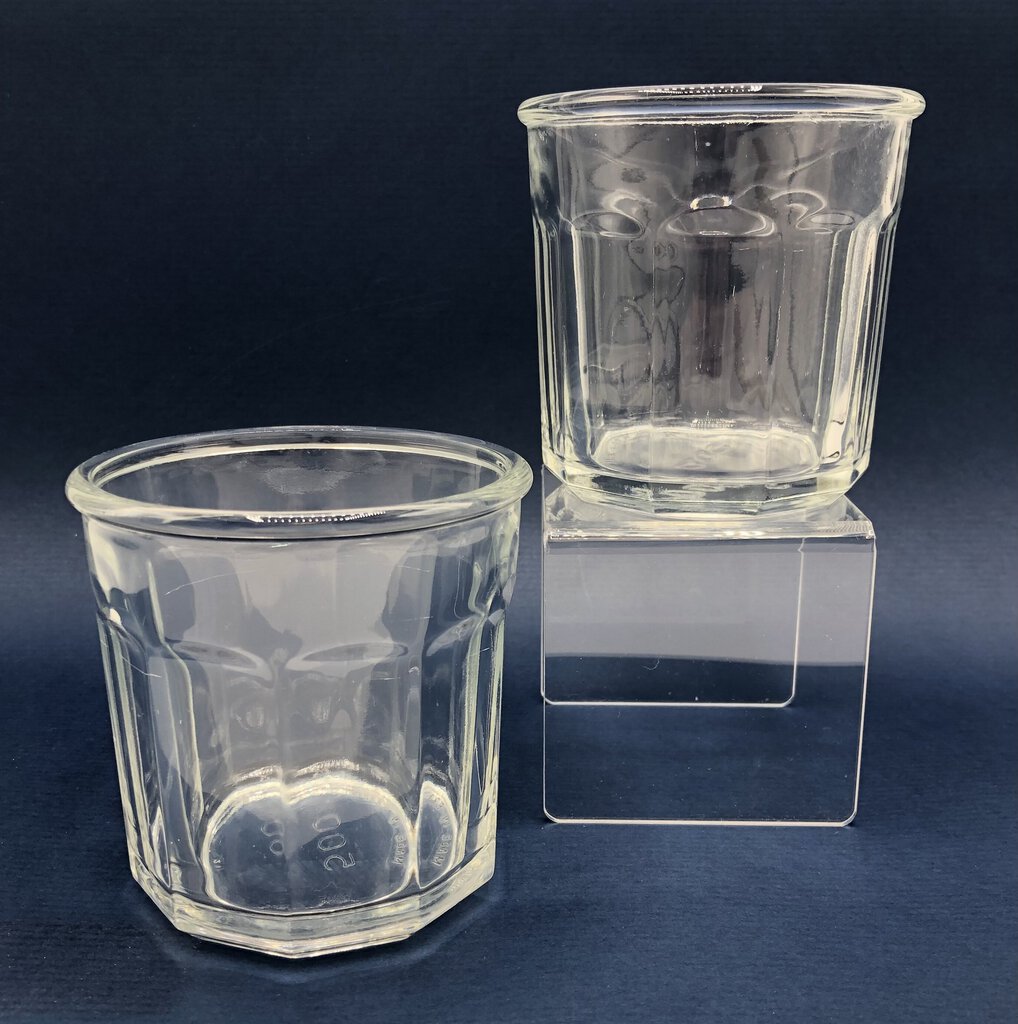 Vtg Pair Luminarc France Jam Glasses/ Jars /b