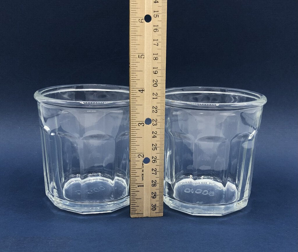 Vtg Pair Luminarc France Jam Glasses/ Jars /b