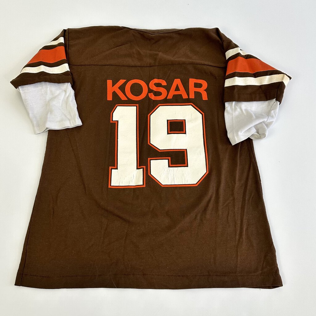 Vintage 80s NFL Cleveland Browns #19 Bernie Kosar Childs T Shirt Jersey XL /cb