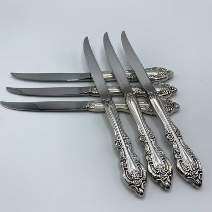 Vintage Oneida “Artistry” Silverplate Serrated Steak Knives Set of 6 /hg