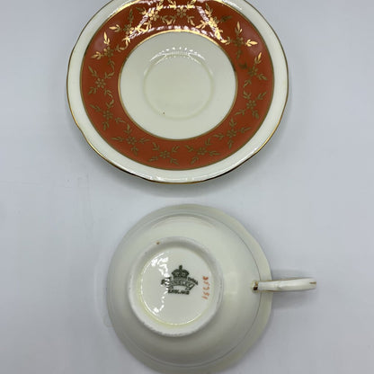 Vintage Aynsley Orange and Gold Fine Bone China Teacup and Saucer /hg