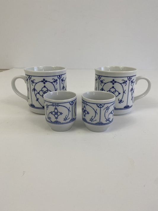 Wintering Indischblau Germany Blue Strawflower 2 Mugs 2 Egg Cups /rb