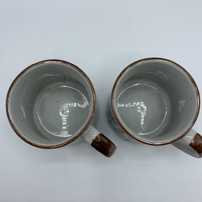 Korean Hand-Painted Art Pottery Mugs Set of 2 /hg