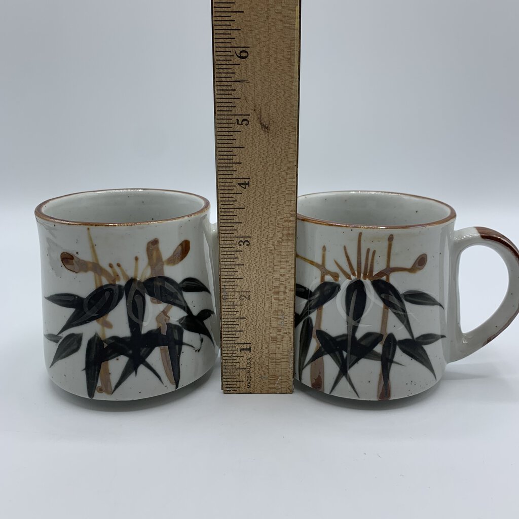 Korean Hand-Painted Art Pottery Mugs Set of 2 /hg