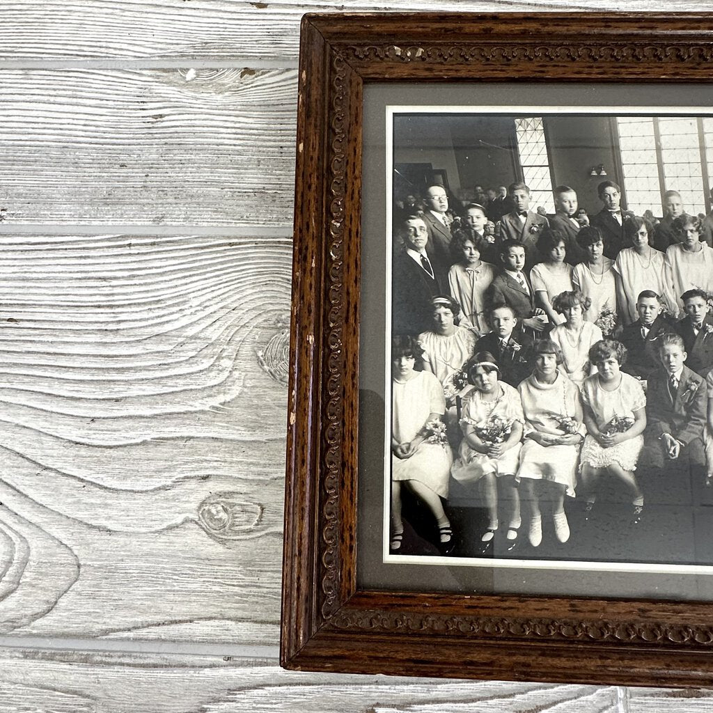 Framed Antique Class/School Photograph /cb