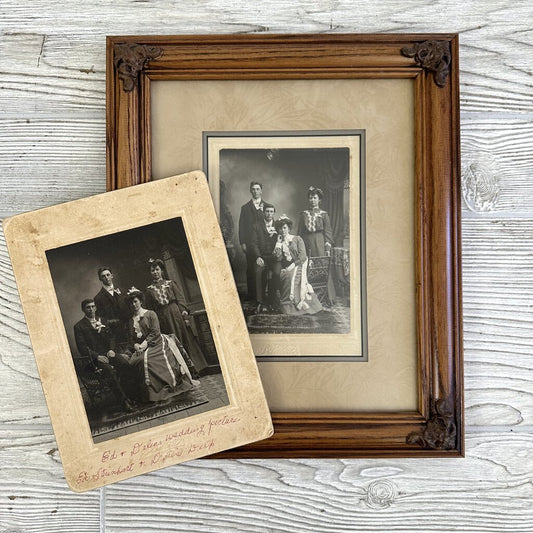 Antique Framed Wedding Photograph Includes Second Unframed Photo /cb