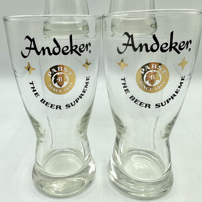 Set Of 4 Vintage Libbey Andeker Lager Beer Glasses /cb