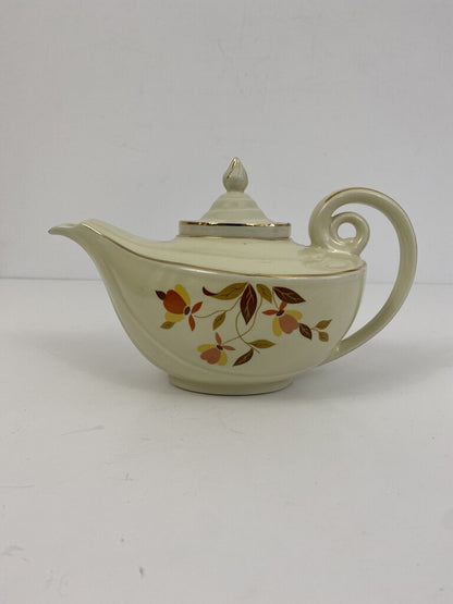 Vintage Hall’s Superior Mary Dunbar Autumn Leaf Aladdin Tea Pot w/Infuser Lid /rb