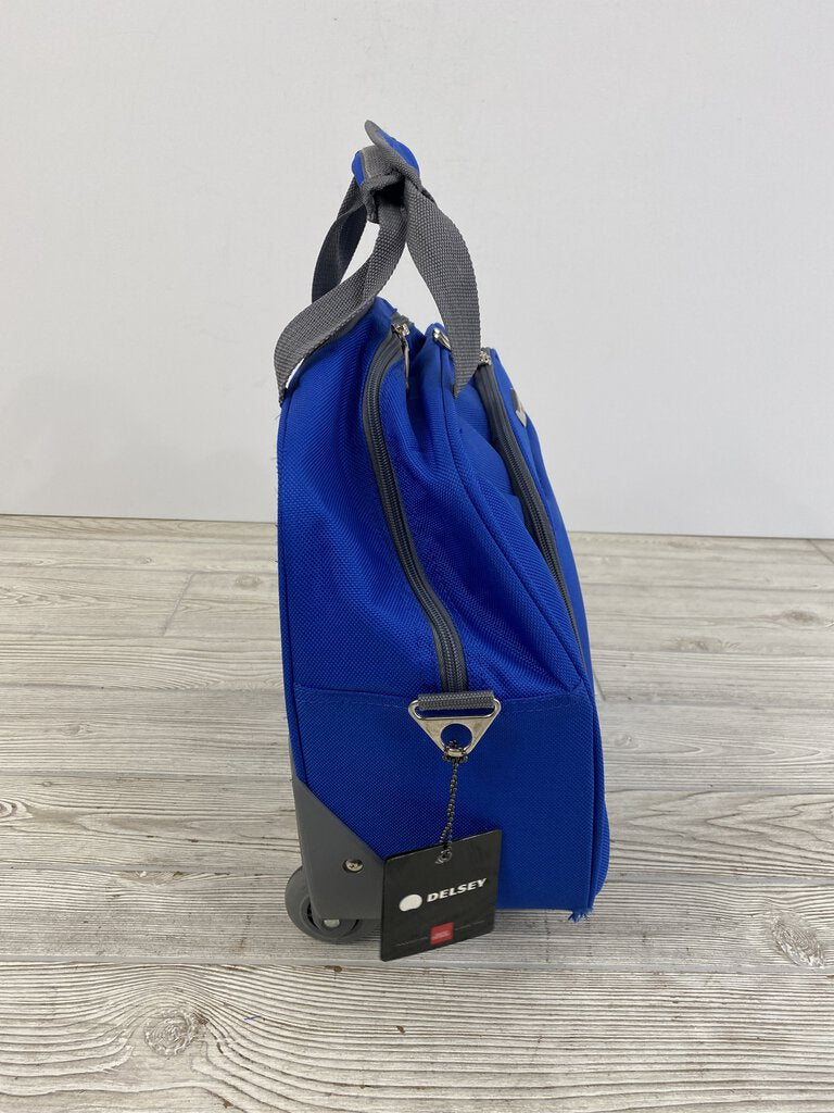 Delsey Trolley Tote Blue 2 Wheel 17”x 8” x”13 Lightweight /rb