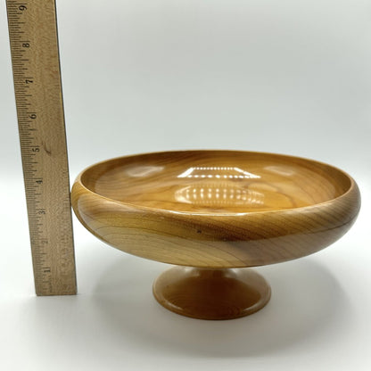 MCM Wood Pedestal Fruit Bowl By The House Of Myrtlewood Coos Bay Oregon /cb