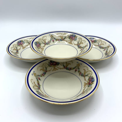 Antique Haas & Czjzek “La Boheme Blue” Fruit/Berry Bowls Set of 4 /hg