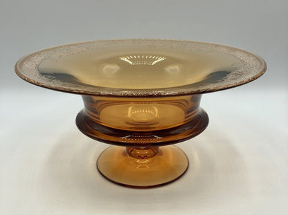 Fostoria Royal Amber Compote Depression Glass /b