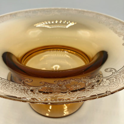 Fostoria Royal Amber Compote Depression Glass /b