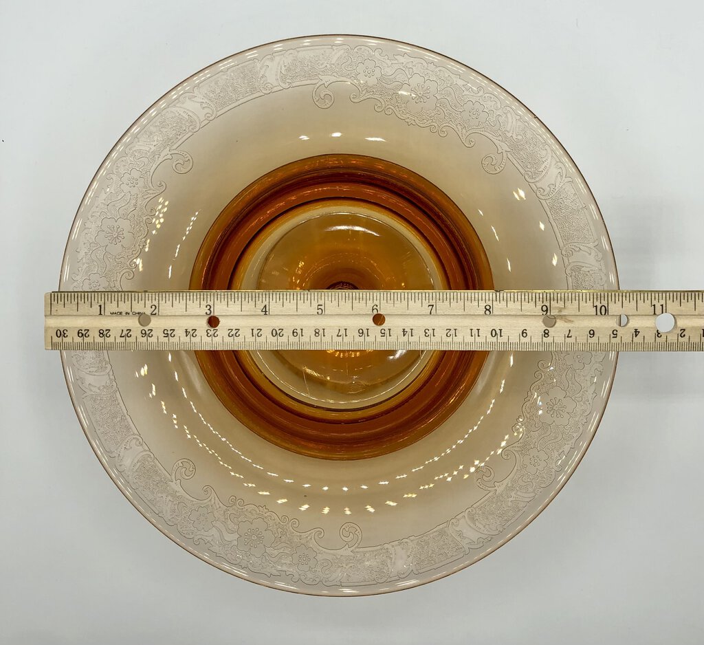 Fostoria Royal Amber Compote Depression Glass /b