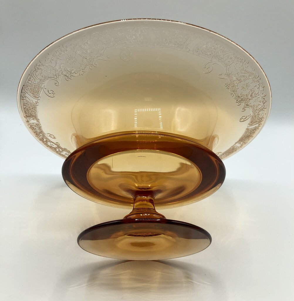 Fostoria Royal Amber Compote Depression Glass /b