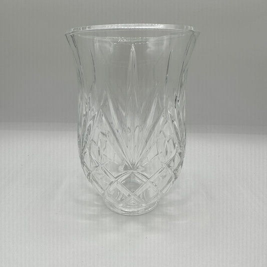 Vintage De Plomb Hand Cut 24% Lead Crystal Hurricane Lamp Shade /cb