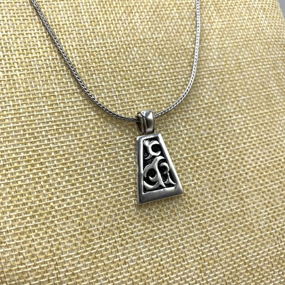 Sterling Silver Tribal Filigree Pendant Necklace /hg