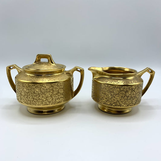 Antique PSAA Porzellanfabrik Schönwald Department Arzberg Bavarian Sugar Bowl and Creamer Set /hg