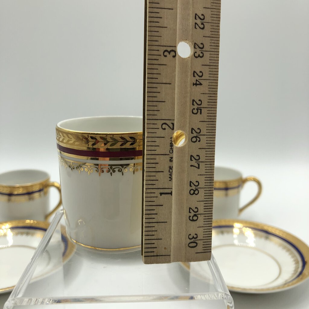 Goumot Labesse Limoges Demitasse Cup & Saucer Set of 4 /b