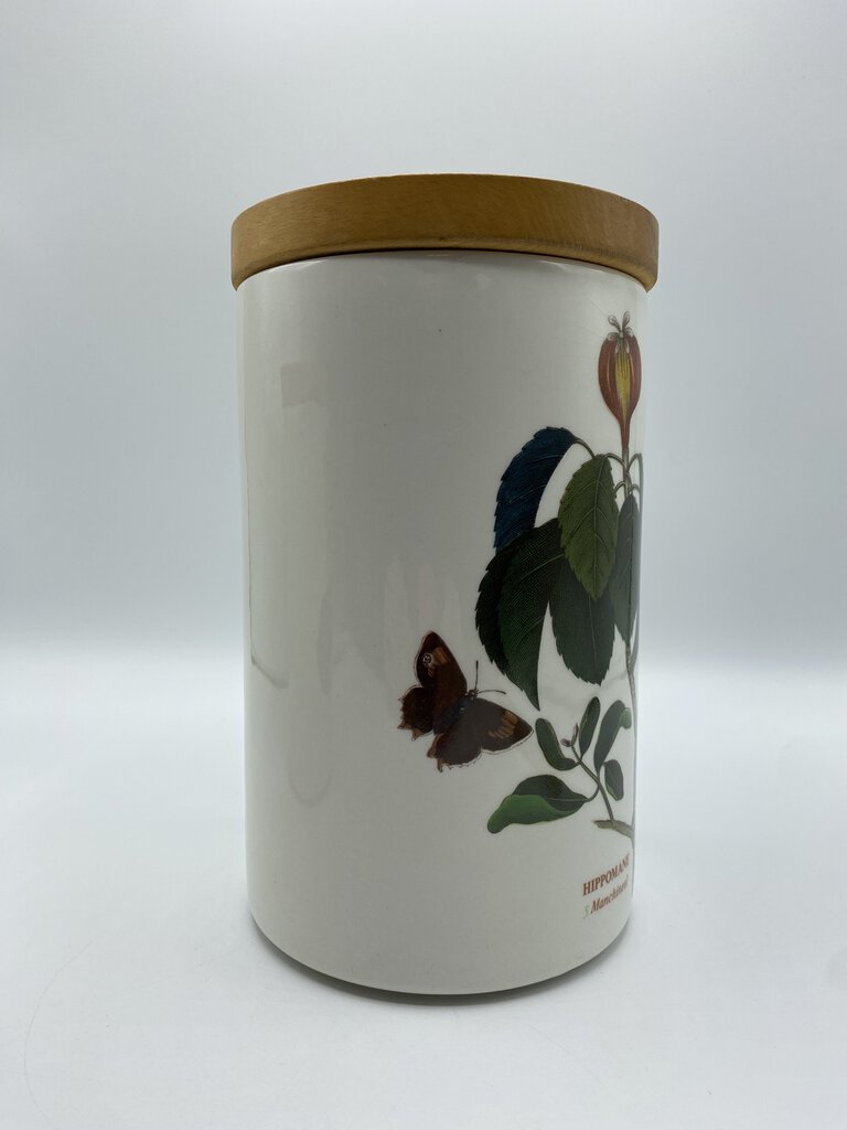 VTG Portmeirion The Botanic Garden 8” & 6.5” Canisters w/Wood Lids /ro