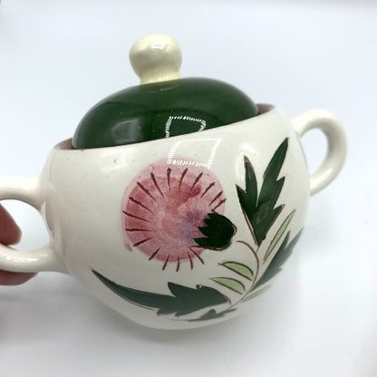 Vintage Mid-Century Stangl Pottery “Thistle” Sugar and Creamer Set /hg