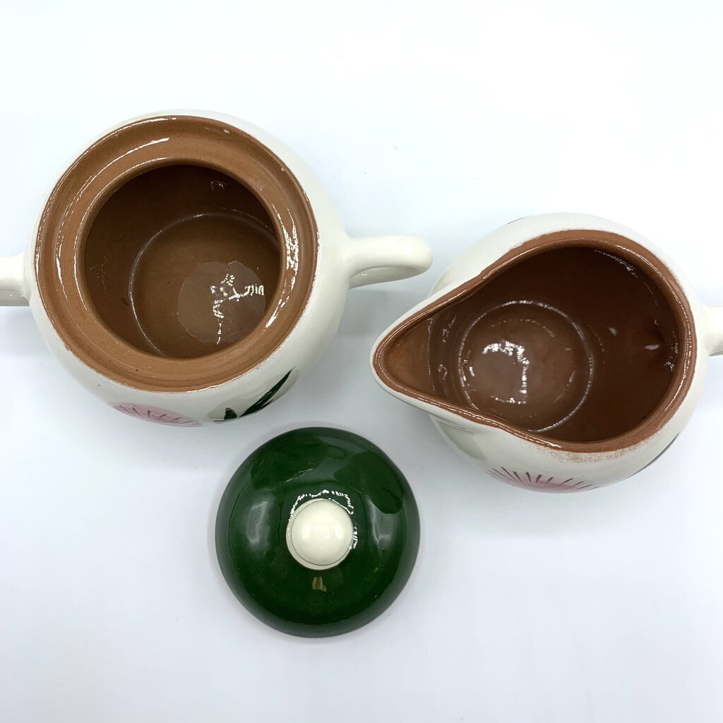 Vintage Mid-Century Stangl Pottery “Thistle” Sugar and Creamer Set /hg