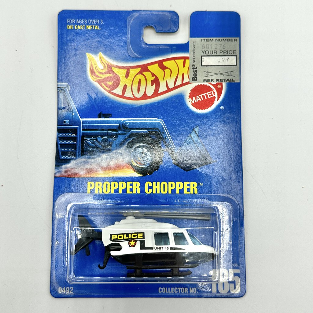 1991/92 Hot Wheels Blue Card School Bus Model 1795, Auburn 852 Model 4314, Propper Chopper Model 0492 NIP /cb