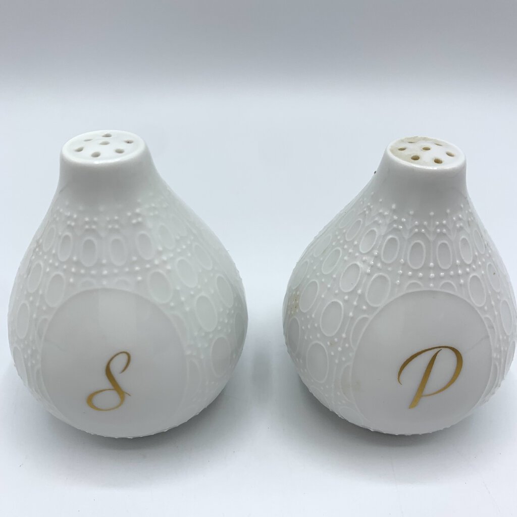 Vintage Mid-Century Bjorn Wiinblad Rosenthal “Romance White” Salt and Pepper Shakers /hg