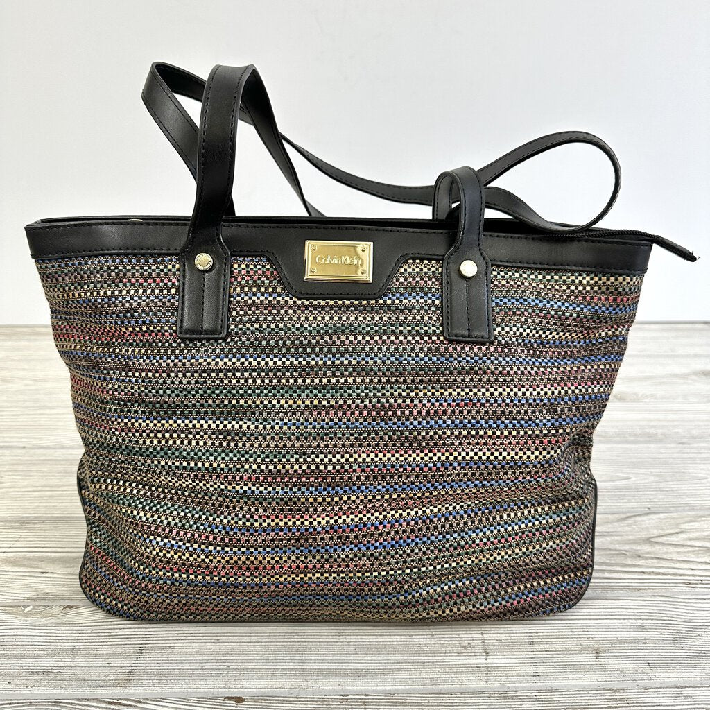 Calvin Klein Women’s Woven Multicolor Shoulder/Tote Bag /cb