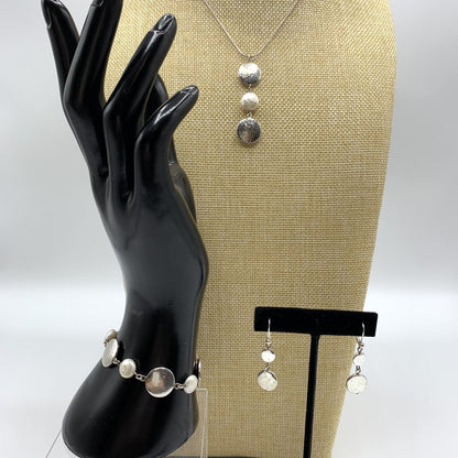 Roma Sterling and Cultured Freshwater Pearl Jewelry Set /hg