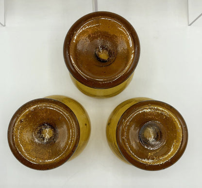 Set of 6 Vintage Amber Bubble Glass Hand Blown Goblets /b