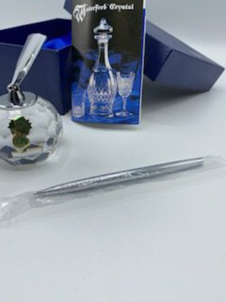 Waterford Crystal Paperweight Pen Holder Cut Glass NIB /ro